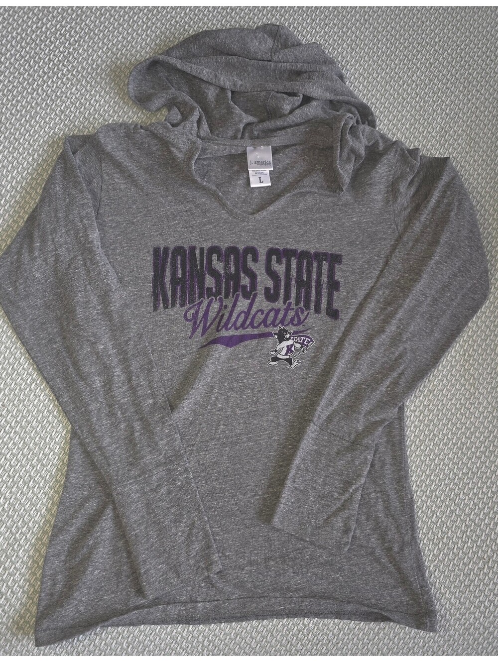 Womens Gray hooded Kansas State Wildcats size Lg